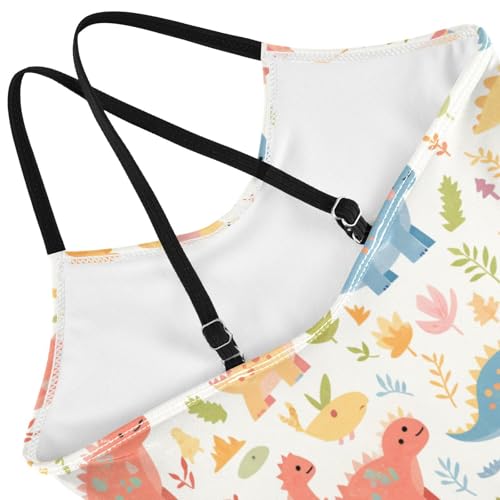 Cartoon Dinosaur Kids Girls One Piece Swim Suit Summer Swimming Suits Adjustable Shoulder Strap Cute4