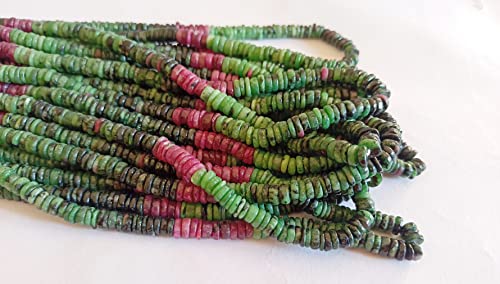 Forme de roue 4,50 à 5,50 MM Ruby Zoisite perles Heishi régulières - 4