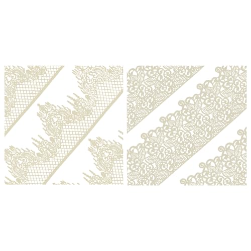 FUNSHOWCASE Ready-to-Use Edible Cake Lace Lattice Set: Leaf Scroll &