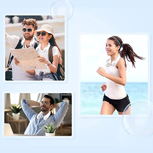 Cindylary White Portable Neck Fan, Personal Bladeless Wearable With Portable 360°Cooling Neck Fan，Usb Rechargeable Mini Hanging Neck Fan For Outdoor Sports #TOP4