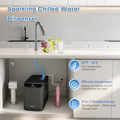 Image of Under Sink Sparkling Chilled Water System with 3-in-1 Faucet, Instant Cold & Filtered Water Dispenser for Kitchen Sink, Home Bar, Restaurant & Office