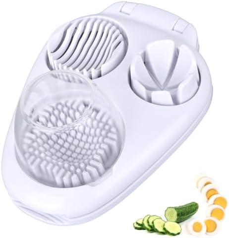 3 in 1 Boiled Egg Slicer, 3-Way Egg Slicer for Hard Boiled Eggs 3 Slice Modes Chopper Cutter Stainless Steel Dicer Multipurpose Kitchen Utensils for Butter Mushroom Strawberry Tomato