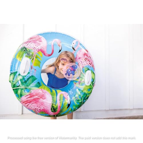 Image of Inflatable Swimming Tube for Adults & Kids |Water Floatation Pool Ring for Beach,Lake| Outdoor Swim Safety Floater for Summer Fun|Lightweight Round Float with Handle- Pack of 1