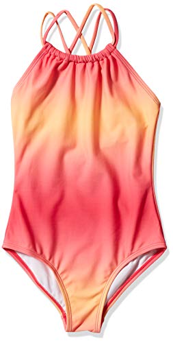 Photo 1 of **USED** Kanu Surf Girls' Jasmine Beach Sport Halter One Piece Swimsuit Size 14 Janie Coral