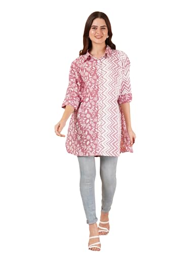 Image of COTLAND Fashions Printed Oversized Button Down Shirt for Women (Ink Illusion)