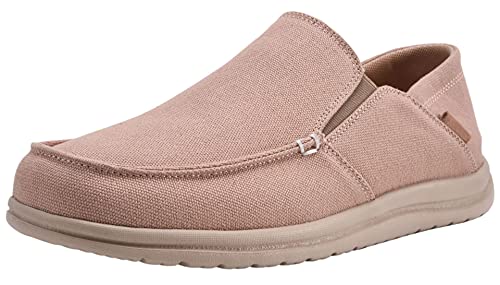 Slip On Shoes for Men Casual Canvas Loafers Men's Deck Shoes Comfort Boat Shoes with Rubber Sole