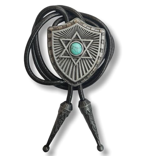 Image of Turquoise Agate Granite BOLO Tie for Men Women Leather Wedding Necklace Western Cowboy Necktie