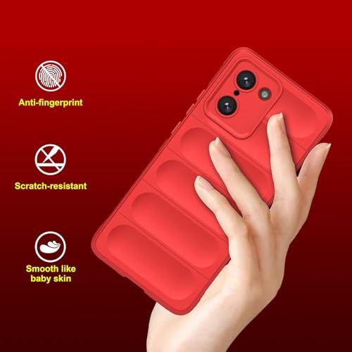 Image of Back Cover for OnePlus Nord CE5 5G | Full Camera Protection | Liquid Silicon Case | Flexible Bumper Case for OnePlus Nord CE5 5G (Red)