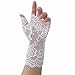 monochef Women Short Lace Gloves Sunblock Fingerless Bridal Wrist Gloves Opera Evening Wedding Tea Party Prom Cosplay 1920s (Black+White)
