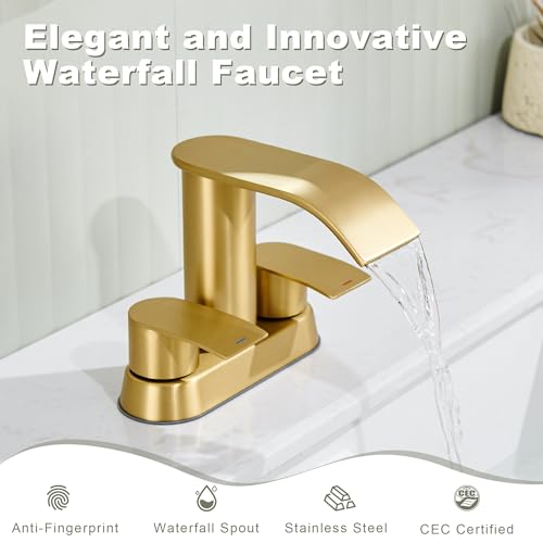Ultimate Unicorn DJS-MP-SB-PB-BG Waterfall Bathroom Sink Faucet Brushed Gold thumb #8