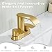 Ultimate Unicorn Bathroom Faucet for Sink Brushed Gold, 4 Inch Bathroom Sink Faucet for 3 or 2 Holes, 2 Handle Waterfall Faucets with Pop up Drain, Centerset Faucets for RV Counter