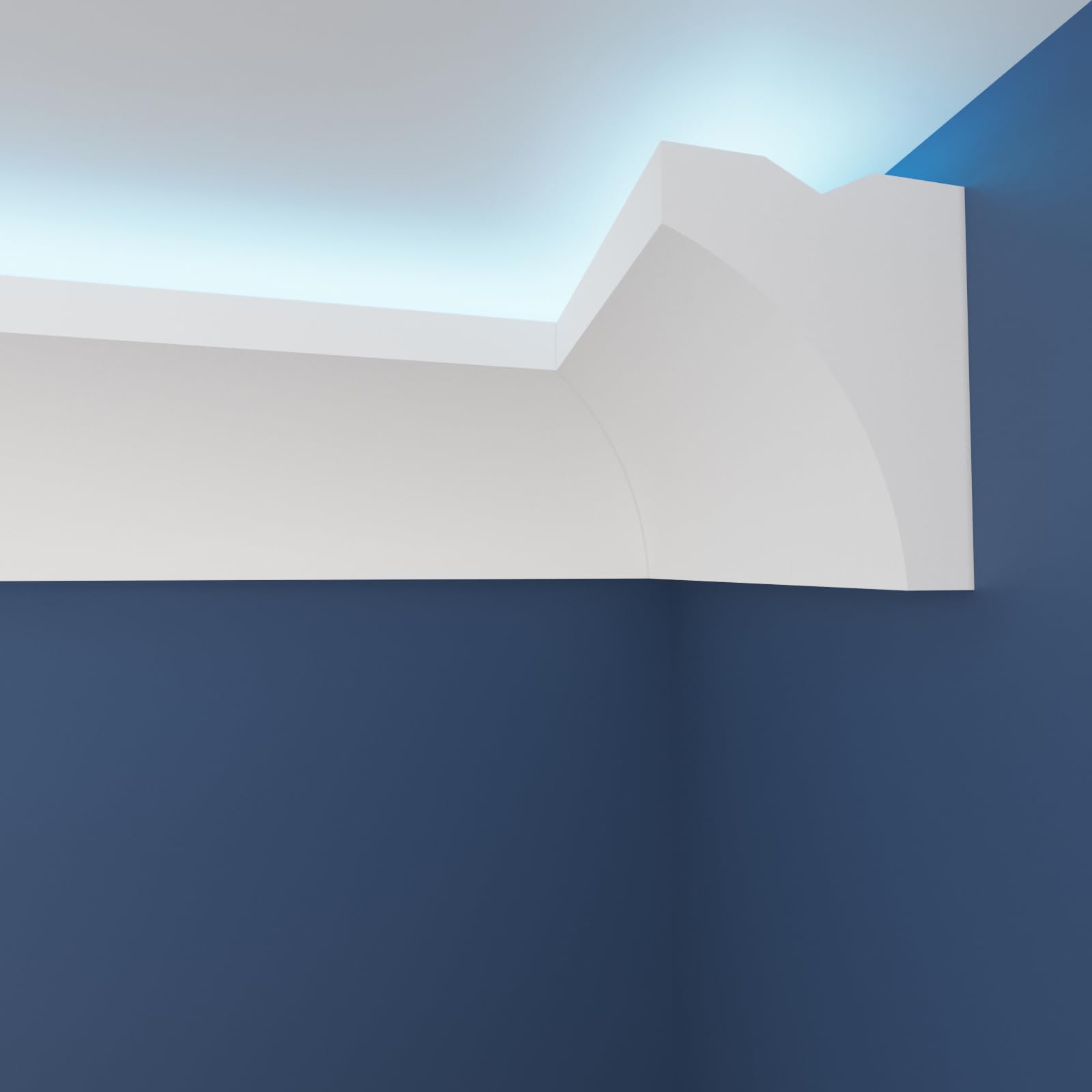 WOLDECOR Modern LED Ceiling Coving Cornice–Stylish XPS Lightweight Moulding Trim,Easy DIY Installation,Durable Decorative Coving for Walls and Ceilings with LED Lights (WLZ33, 10 Meters)