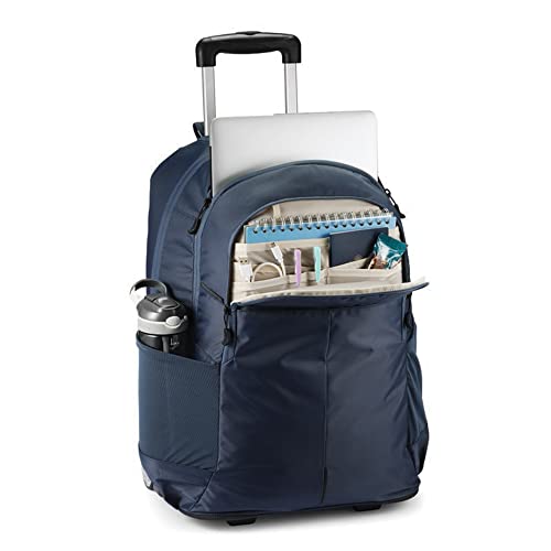 High Sierra Powerglide Pro Wheeled Backpack With 360 Degree Reflectivity, Telescoping Handle, Dual Side Pockets, And Laptop Sleeve, Indigo Blue #TOP3