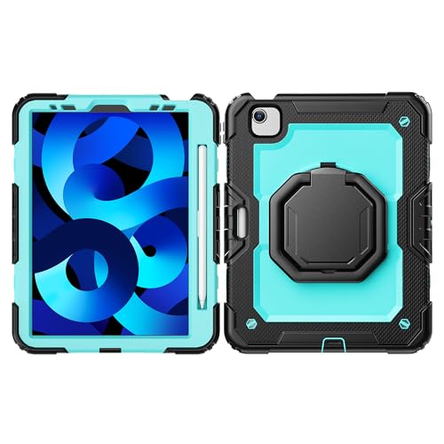 Coque iPad Air 5e/4e Gen 10.9 antichoc avec porte-crayon bleu