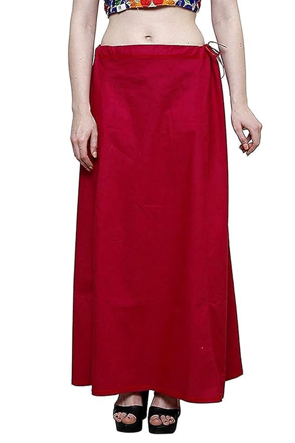 khushi Girl Women's Royal Cotton Readymade Petticoat for Saree (Size-XLarge) Color-Dark RED-picture-10