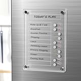 NiHome アクリル製マグネット式 スケジュールボード 計画ボード スライダー付きデスクスタンド 子供と大人向け 多機能家事チャート 冷蔵庫 デスク用 マーカー付きチェックリスト ルーチンチャート