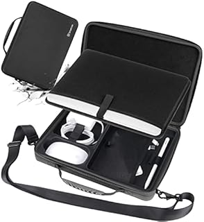 Smatree Hard Shell Carrying Case Compatible for 12-14 inch MacBook Pro 2021/13.3-13.6inch MacBook Air 2022-2018/12.9 inch iPad Pro/Surface Pro 8/X/7, Laptop and Tablet Shoulder Bag (Black)