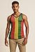 Rasta String Vest & Rasta Mesh Tank Top in Sheer Mens Fishnet Shirt Gym Workout Tops for Men & Women Jamaican Mesh Marina (US, Alpha, Small, Regular, Regular, Rasta-3 Black Trim)