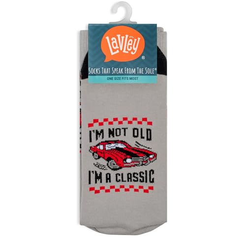 Lavley Im Not Old Im A Classic Car Socks - Funny Birthday Gift Fathers Day for Men & Dads - One Size Fits Most