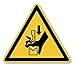 Avviso di pericolo di schiacciamento della mano tra gli utensili di una pressa: W030 – DIN EN ISO 7010 / ASR A1.3 – Adesivo: Ø 20 cm, 1 pezzo