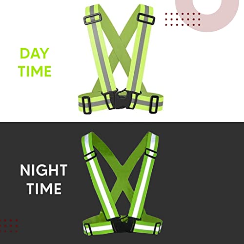 Image of Robustt High Visibility Protective Safety Reflective Vest Belt Jacket, Night Cycling Reflector Strips Cross Belt Stripes Adjustable Vest Safety Jacket