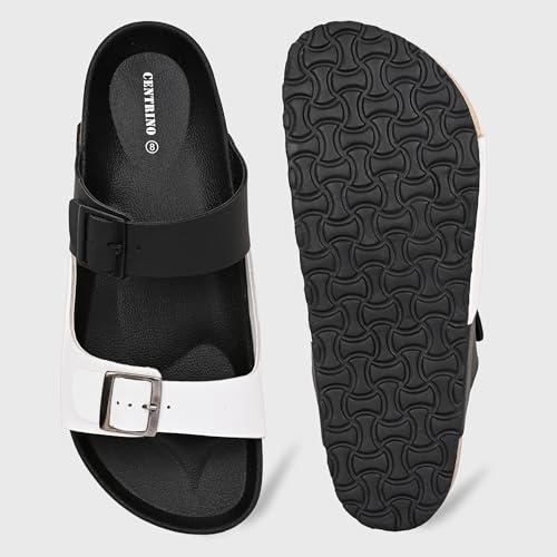 Image of Centrino Men's Berkin-Style Slip-On Sandals | Open Toe Design | Soft PU Footbed | Lightweight & Comfortable | Arch Support | On-Grip Sole | Casual Outdoor Wear (9209)