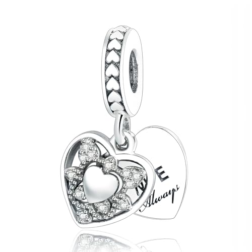 Abalorio de plata de ley 925 My Wife Always para pulsera charm