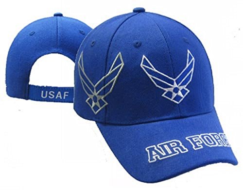 MWS U.S Air Foce AF Wings Shadow US AIR Force Bill Cap Acrylic Licensed Embro Cap Hat Blue