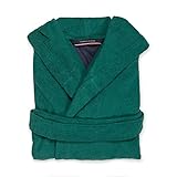 Tommy Hilfiger - Bademantel für Erwachsene aus Baumwolle Degree - Bademantel für Erwachsene und Herren - Damen-Frottee mit weicher Kapuze, Evergreen 839, L