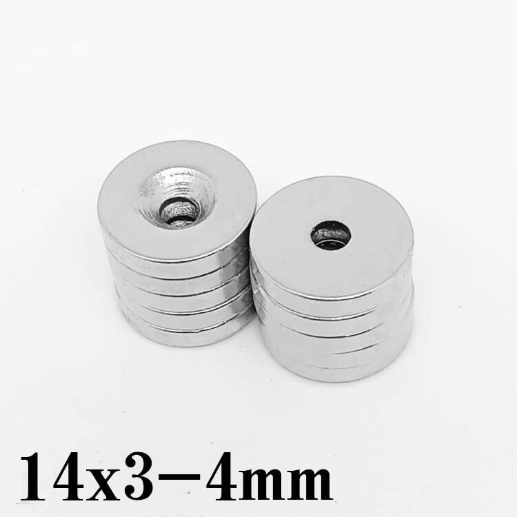 5/10/20/50/100PCS 14X3-4 mm Small Round 14X3 Hole 4mm 14x3-4mm Countersunk Neodymium Disc 14 * 3-4 Magnets(50PCS)