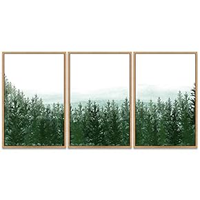 SIGNWIN 3 Piece Framed Canvas Wall Art Landscape...