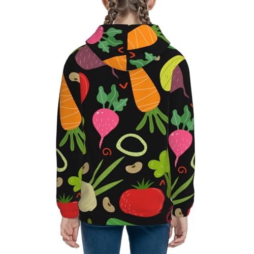 Cartoon Vegetables Kids Pullover Hoodies Boys Sweatshirts Girls Athletic Clothes with Pocket4