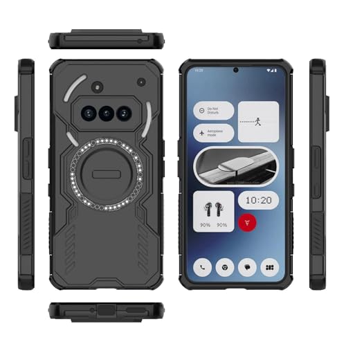 Image of Back Cover Case for Nothing Phone 3a 5G | 360 Protection Mobile Phone Case Mag-Safe | Camera Protection | Back Cover for Nothing Phone 3 a 5G / 3a 5+G - Black TPU+PC