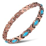 THE NORTH RING® 99.9% Pure Copper Turquoise Magnetic Bracelet - 3000 Gauss Magnetic Copper Bracelets