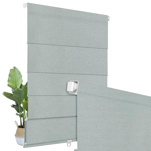 Image of BERISSA No Drill Blackout Roman Shades for Indoor Windows,Custom Size,Teal