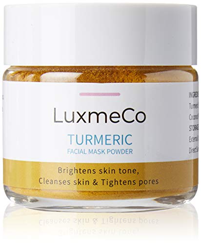 LuxmeCo All Natural Skin Brightening Anti-Acne Turmeric Facial Mask and Scrub Powder | with Betonite Clay, Lemon, Honey & Coconut Powder | Softens, Detoxify, and Cleans | Brighter Skin| Mask and Scrub