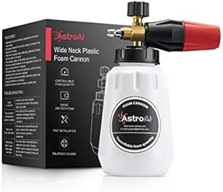 AstroAI Foam Cannon, Heavy Duty Car Foam Blaster Big Mouth Adjustable Snow Foam Lance and Thick Foam for Pressure Washer with 1/4'' Quick Connector and 1L Bottle.