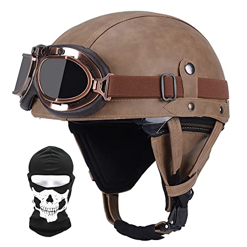 ★ 【Ambito di applicazione】: il casco pesa circa 900 grammi, per adulti, giovani, uomini, donne, consentendoti di guidare la tua barca in sicurezza con un elicottero, scooter, ciclomotore, mountain bike, mountain bike o bici da strada. Viene fornito con una comoda crema solare traspirante e una maschera per il viso passamontagna antipolvere.