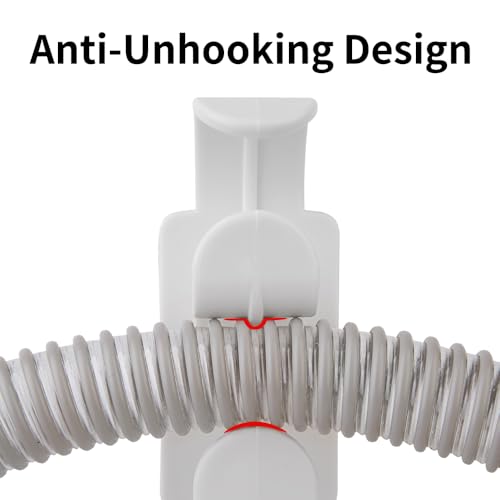 2PCS CPAP Hose Holder for Apnea Sleep Machine, for Resmed Airfit F40/Bipap/Evora Full Face Mask & Tube, Anti-Unhook, Avoid C-Pap Hose Tangle, Portable Travel, Cleaner and Sanitizing Supplies Hook