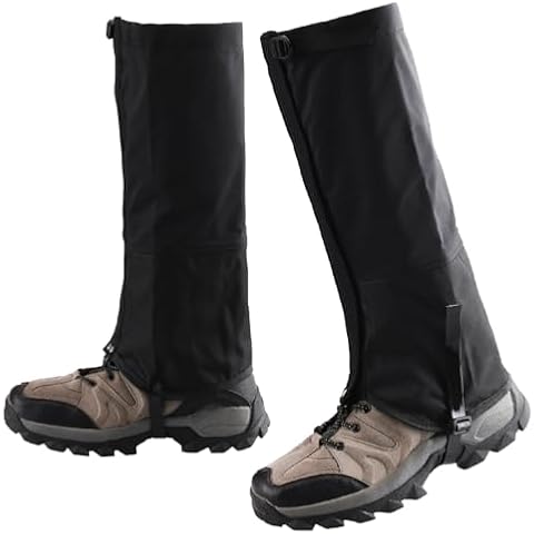 YAPJEB Leg Gaiters, Waterproof Snow Boot Gaiters for Hiking Skiing Hunting Climbing, Ajustable Shoes Cover for Men & Women(Black - M) Cover