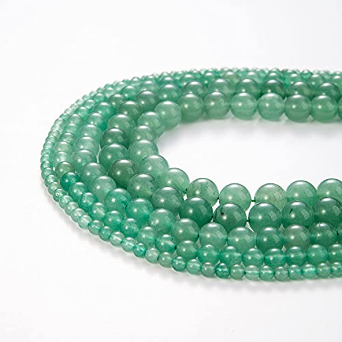 Image of 100Pcs Natural Stone Beads 8mm Green Aventurine Round Gemstone Loose Beads with Elastic Bracelet String for Bracelets Necklace Jewelry Making