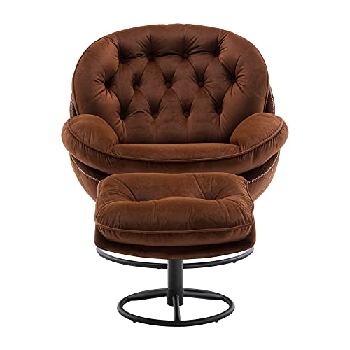 Sillón Lounge Moderno Terciopelo Marrón miniatura 7