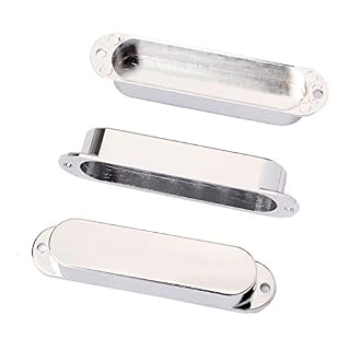 Alnicov Lot de 3 cache-micros en plastique à coque fermée pour guitare électrique Chromé 82 mm - Les Beatles, Paul McCartney, John Lennon, RIngo Starr, George Harrison
