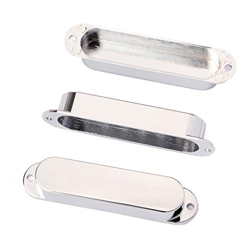 Alnicov Lot de 3 cache-micros en plastique à coque fermée pour guitare électrique Chromé 82 mm - Les Beatles, Paul McCartney, John Lennon, RIngo Starr, George Harrison Alnicov Lot de 3 cache-micros en plastique à coque fermée pour guitare électrique Chromé 82 mm