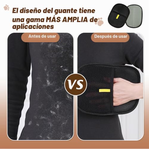 Miniatura 4 de Szzetk 2 Piezas Guantes Removedores Pelo Mascotas, Guantes De Pelo Para Gatos, Guantes De Aseo Para Mascotas De Doble Cara, Para Eliminar El Pelo De Mascotas, Gatos, Perros, Sofá, Muebles, Alfombra