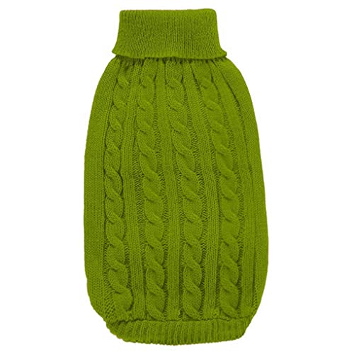 Small Dog Sweaters Knitted Pet Cat Sweater Warm Dog Sweatshirt Dog Winter Clothes Kitten Puppy Sweater (X-Small,Light Green) #TOP5