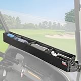 KEMIMOTO Golf Cart Inner Front Storage Basket No Drilling Golf Cart Organizer Foldable Universal Compatible with EZGO Drive Club Car Kandi Electric Golf Carts, 1680D Golf Cart Caddy Organizer, Black
