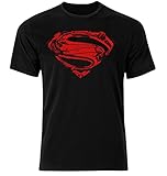 Superman camiseta de Fan Playera con el logo de Superman en el pecho, y el logo de símbolo de esperanza color negro, todos los tamaños S-5XL. negro negro Small
