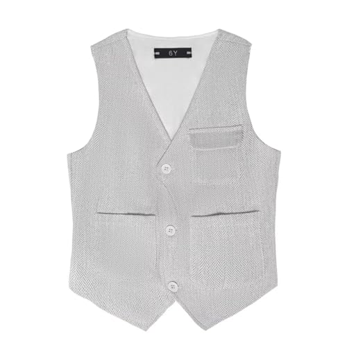 Image of Boys Retro Tweed Vest for Kids Classic Casual Waistcoat