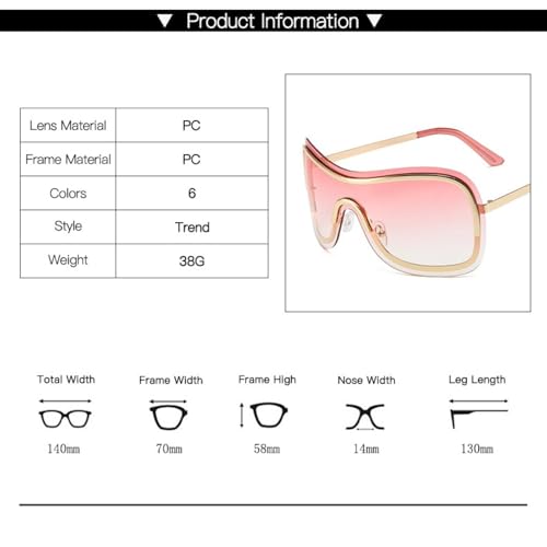 Lunettes de soleil surdimensionnées masque coupe-vent UV400 - 2